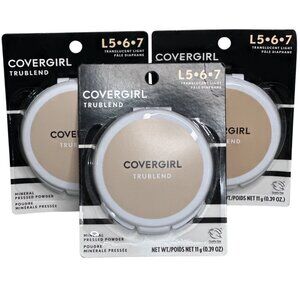 3 Pack Covergirl TruBlend Mineral Pressed Powder L5-6-7 Translucent Light 11g